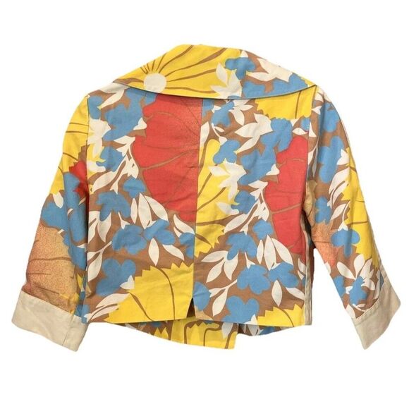 TRACY FEITH for Target Floral Cropped Jacket Size Medium Pastels 3/4 Sleeves - Picture 3 of 8